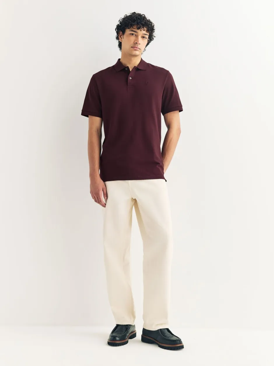 T-Shirts En Hemden|Poloshirts|Next Bordeauxrood - Slim Fit - Piqué poloshirt met korte mouwen