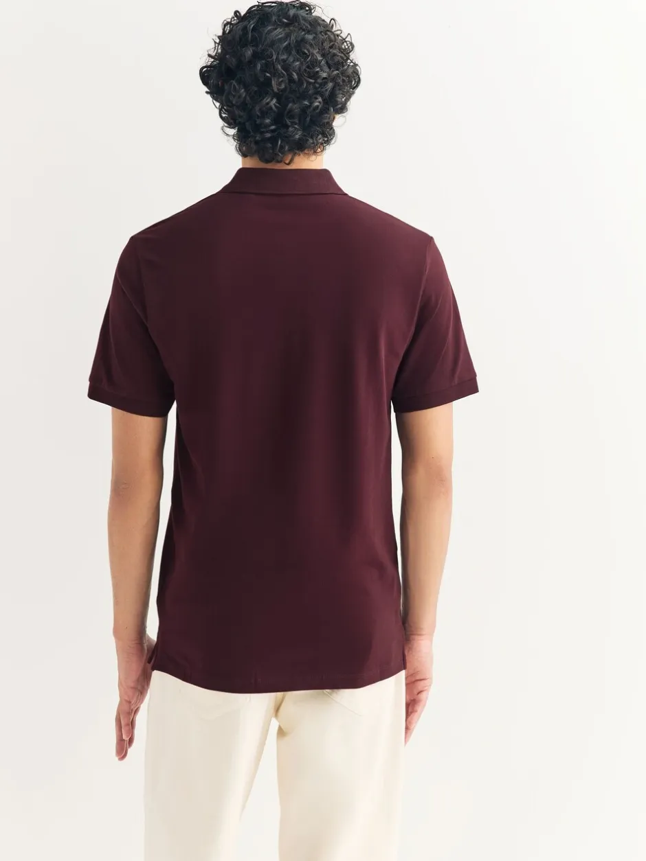 T-Shirts En Hemden|Poloshirts|Next Bordeauxrood - Slim Fit - Piqué poloshirt met korte mouwen
