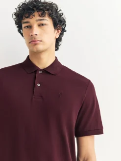 T-Shirts En Hemden|Poloshirts|Next Bordeauxrood - Slim Fit - Piqué poloshirt met korte mouwen