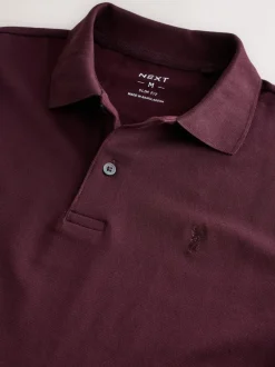 T-Shirts En Hemden|Poloshirts|Next Bordeauxrood - Slim Fit - Piqué poloshirt met korte mouwen