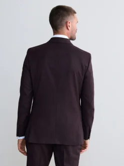 Pakken|Next - Slim Fit - Signature Zignone flanellen colbert van Italiaanse wol-kasjmier blend Bordeauxrood