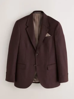 Pakken|Next - Slim Fit - Signature Zignone flanellen colbert van Italiaanse wol-kasjmier blend Bordeauxrood