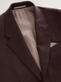 Pakken|Next - Slim Fit - Signature Zignone flanellen colbert van Italiaanse wol-kasjmier blend Bordeauxrood