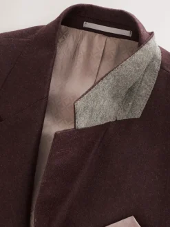 Pakken|Next - Slim Fit - Signature Zignone flanellen colbert van Italiaanse wol-kasjmier blend Bordeauxrood