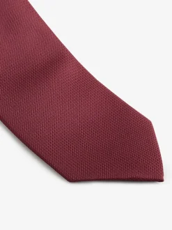 Stropdassen En Pochets*Next Bordeauxrood - Smal - Stropdas met textuur