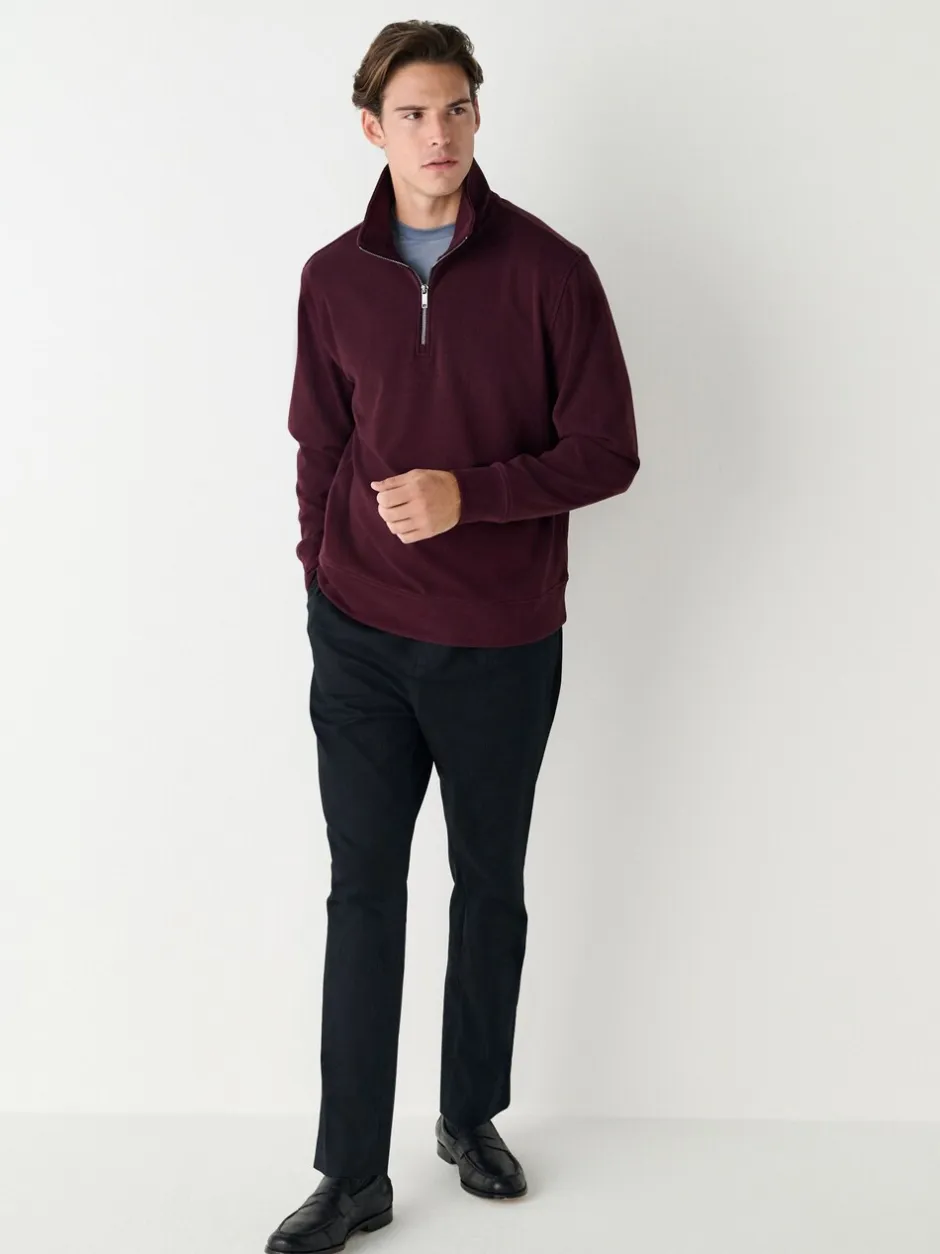 Jassen En Jacks|Next - Soft Touch Quarter Zip Neck Fleece Bordeauxrood