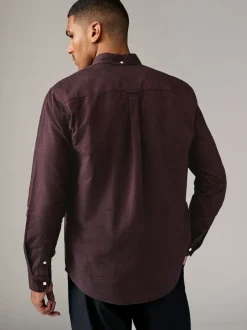Formele Overhemden|Next Bordeauxrood - Soft Touch Oxford Long Sleeve Shirt