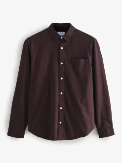 Formele Overhemden|Next Bordeauxrood - Soft Touch Oxford Long Sleeve Shirt