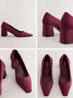 Ruimvallend En Extraruimvallend|Schoenen Met Hakken*Next - Standard Chisel Toe Block Courts Bordeauxrood