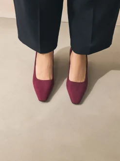 Ruimvallend En Extraruimvallend|Schoenen Met Hakken*Next - Standard Chisel Toe Block Courts Bordeauxrood
