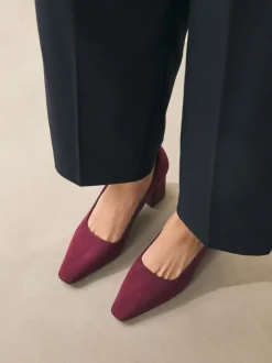 Ruimvallend En Extraruimvallend|Schoenen Met Hakken*Next - Standard Chisel Toe Block Courts Bordeauxrood