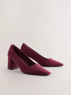 Ruimvallend En Extraruimvallend|Schoenen Met Hakken*Next - Standard Chisel Toe Block Courts Bordeauxrood