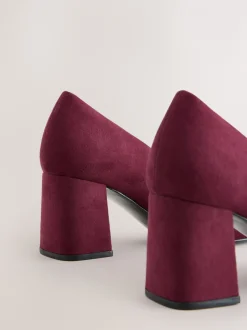 Ruimvallend En Extraruimvallend|Schoenen Met Hakken*Next - Standard Chisel Toe Block Courts Bordeauxrood
