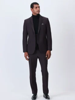 Smokings En Feestkleding*Next Bordeauxrood - Tailored fit - Pantalon in smokingstijl