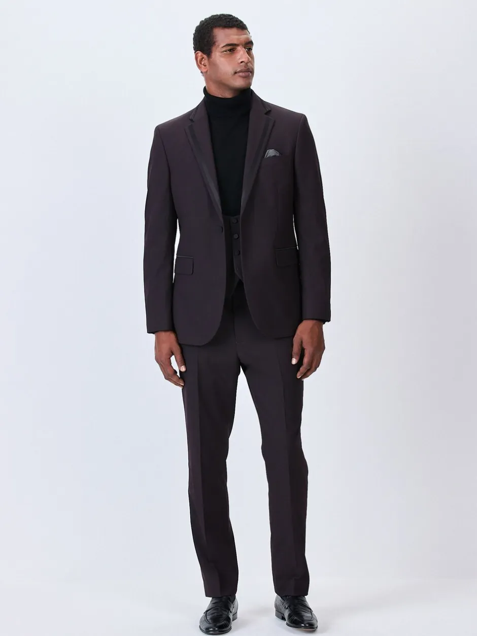 Smokings En Feestkleding*Next Bordeauxrood - Tailored fit - Pantalon in smokingstijl