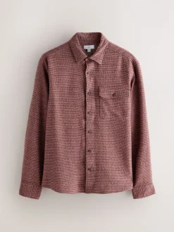 Jassen En Jacks|Shirts*Next - Textured Shacket Overshirt Bordeauxrood