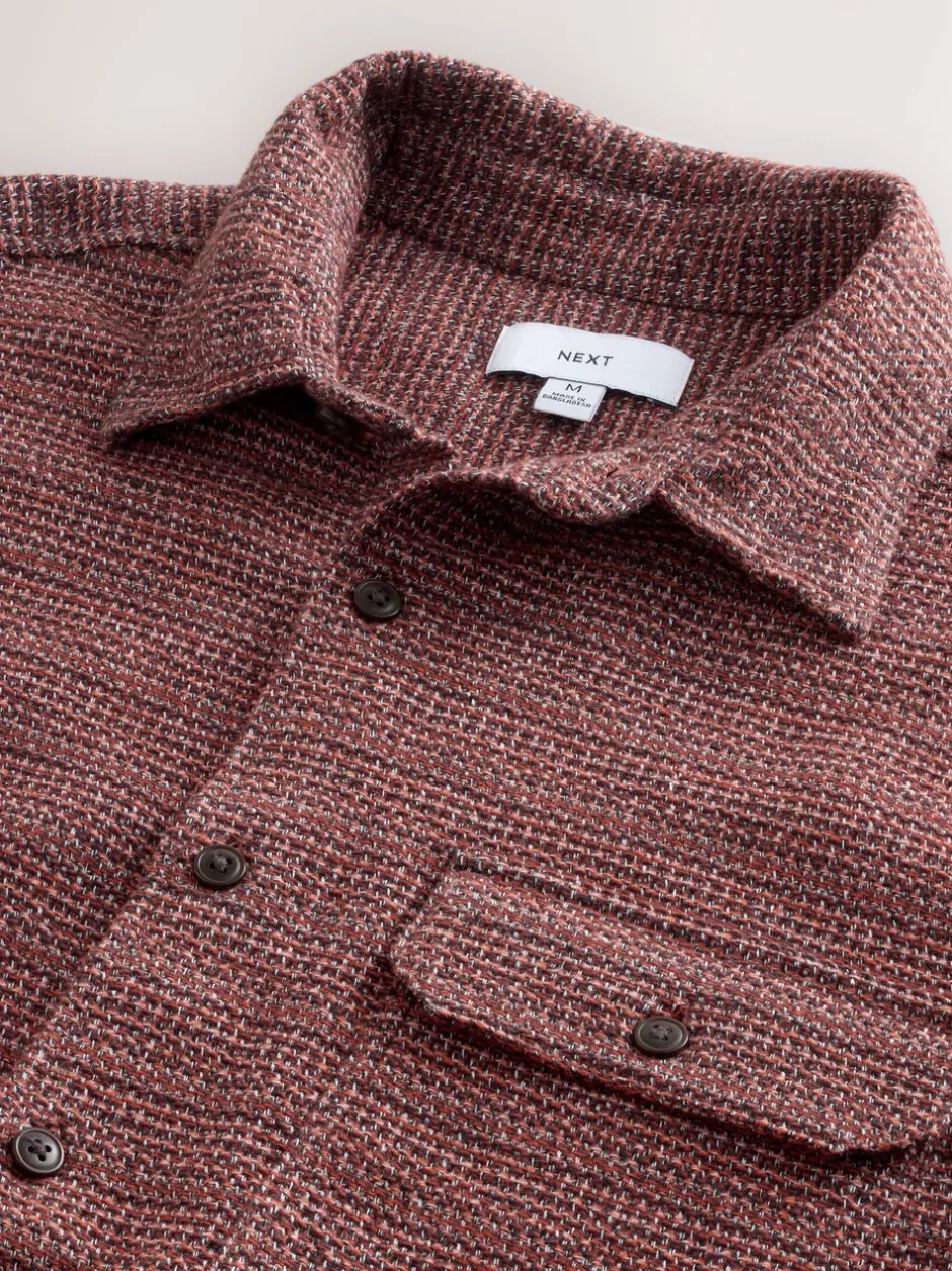 Jassen En Jacks|Shirts*Next - Textured Shacket Overshirt Bordeauxrood