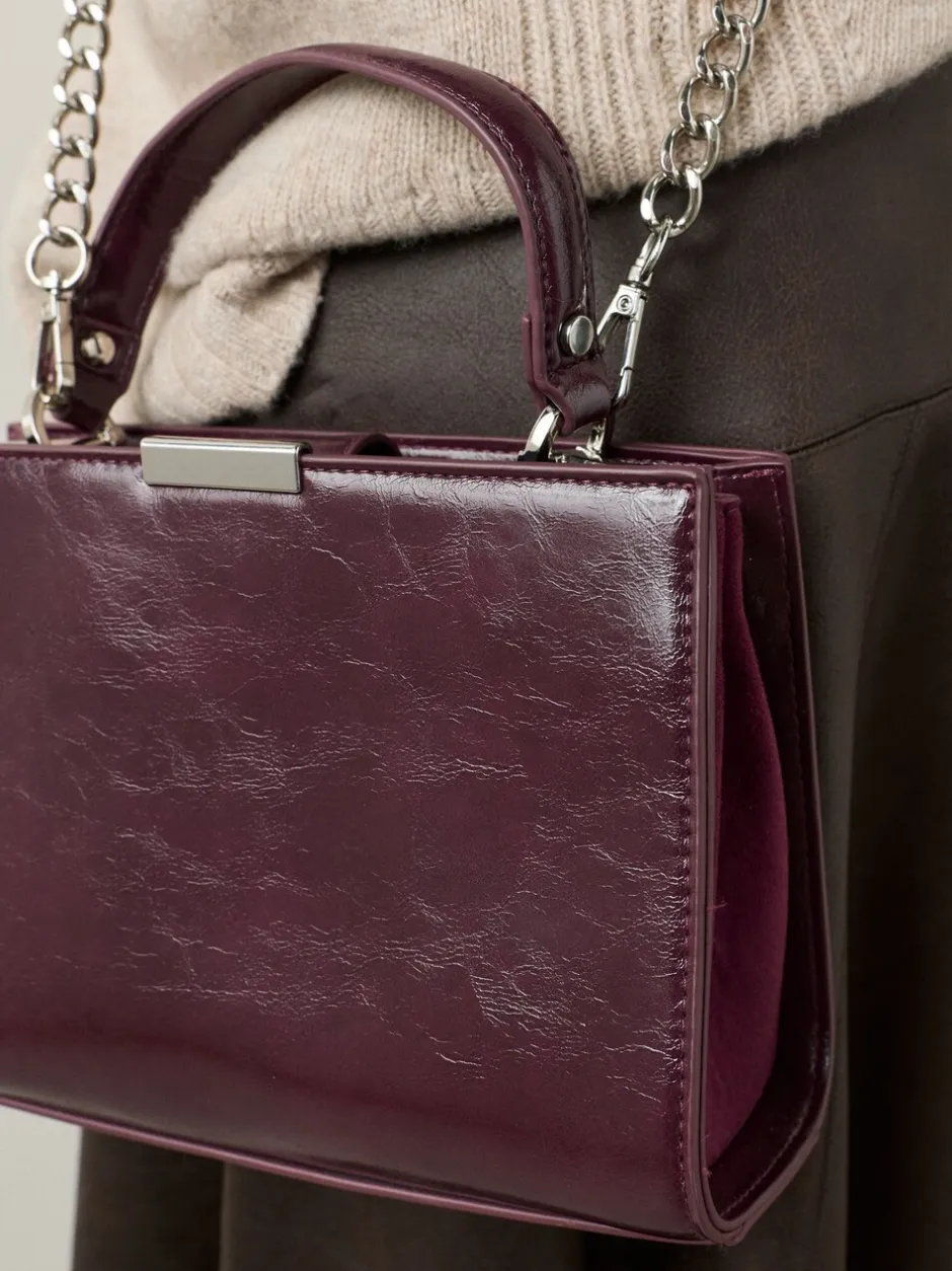 Tassen En Portemonnees|Next - Top Handle Tas met krokodillenmotief Bordeauxrood