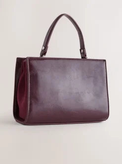 Tassen En Portemonnees|Next - Top Handle Tas met krokodillenmotief Bordeauxrood