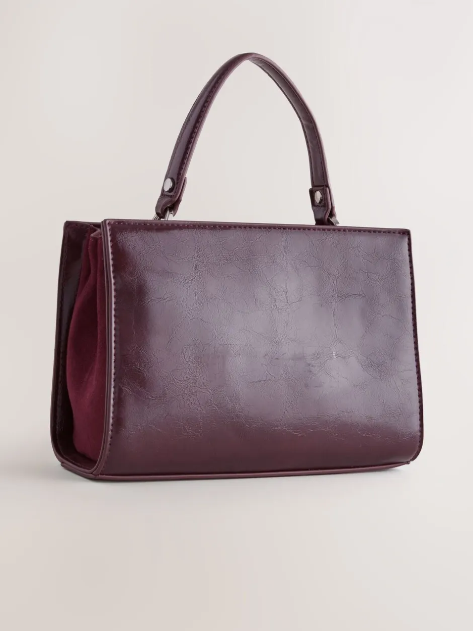 Tassen En Portemonnees|Next - Top Handle Tas met krokodillenmotief Bordeauxrood