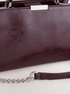 Tassen En Portemonnees|Next - Top Handle Tas met krokodillenmotief Bordeauxrood