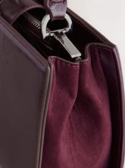 Tassen En Portemonnees|Next - Top Handle Tas met krokodillenmotief Bordeauxrood