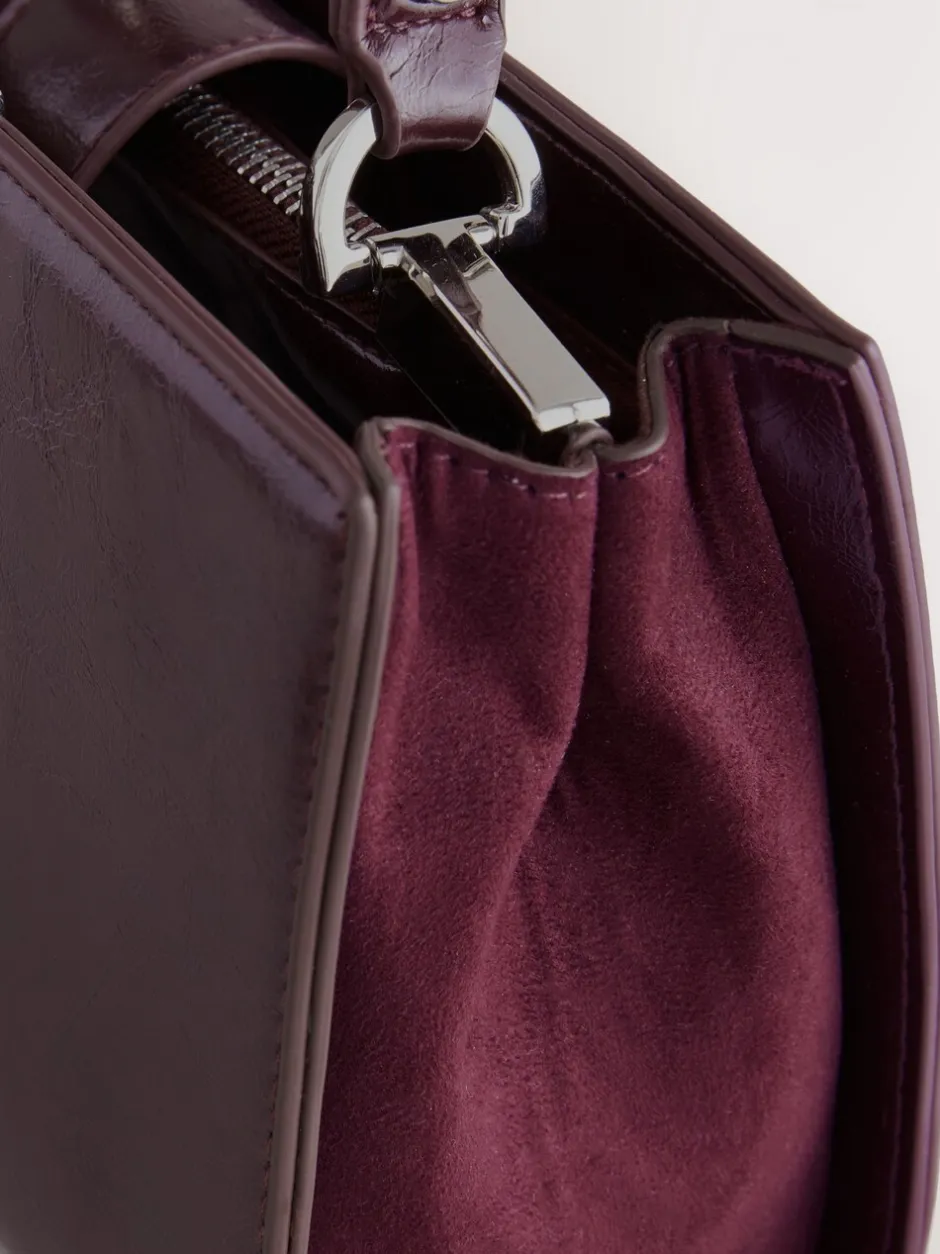 Tassen En Portemonnees|Next - Top Handle Tas met krokodillenmotief Bordeauxrood
