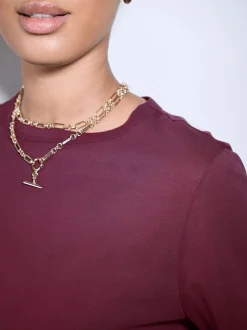 Tops En T-Shirts*Next Bordeauxrood - T-shirt met lange mouwen en ronde hals