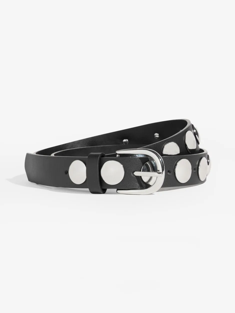 Ceintuurs*Friends Like These - Studded Belts 2 Pack Bordeauxrood en zwart