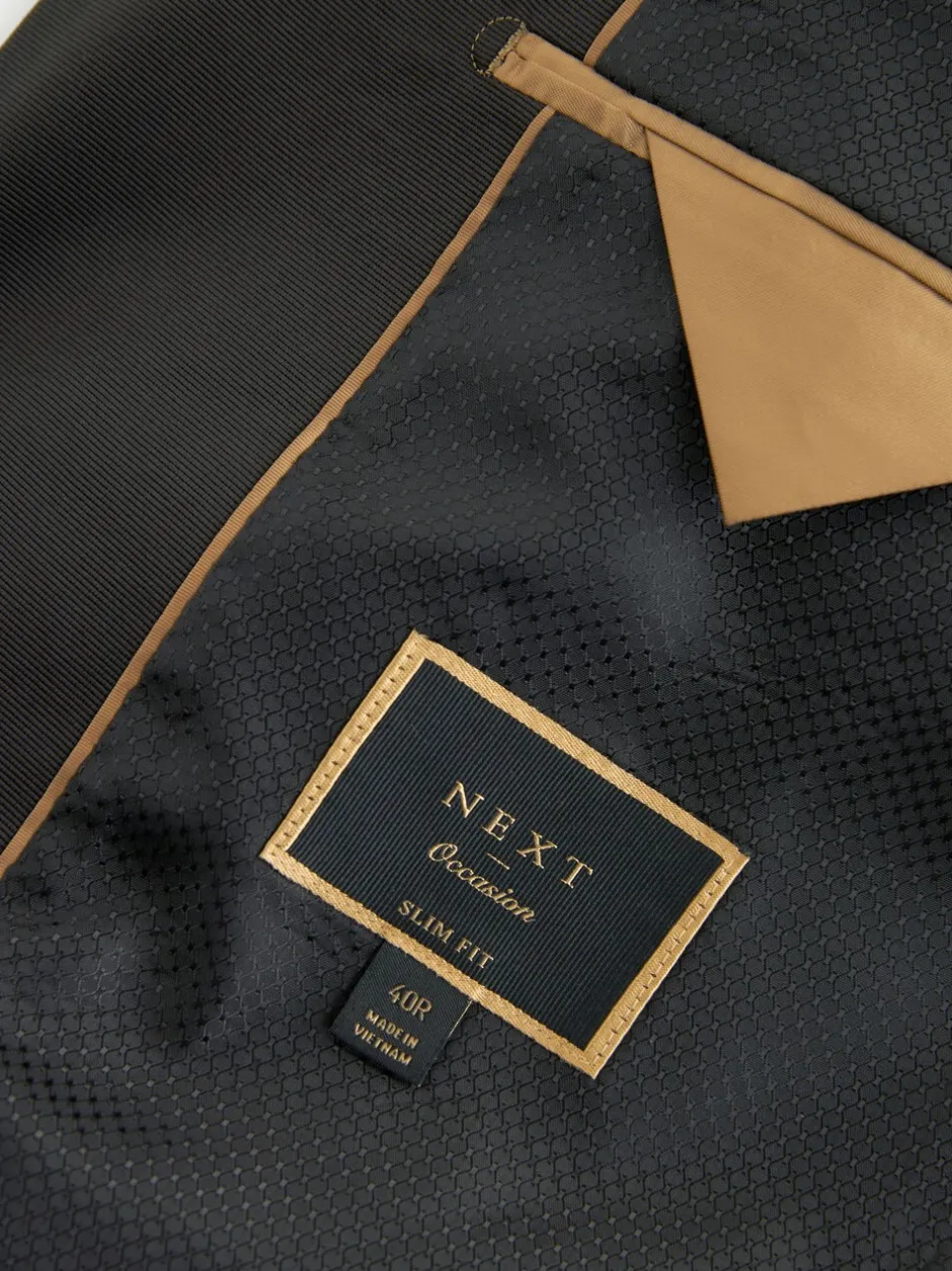 Smokings En Feestkleding|Formele Broek|Next - Slim Fit - Fluwelen blazer met patroon Bordeauxrood geometrisch