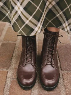 Boots|Next - Forever Comfort® - Enkellaarzen met vetersluiting Bordeauxrood leer