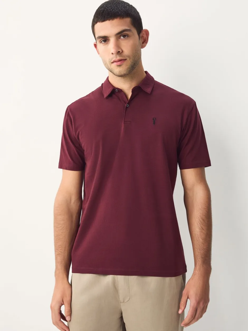 Poloshirts|Next Bordeauxrood/antracietgrijs/Ecru Crème - Set van 3 jersey poloshirts met korte mouwen