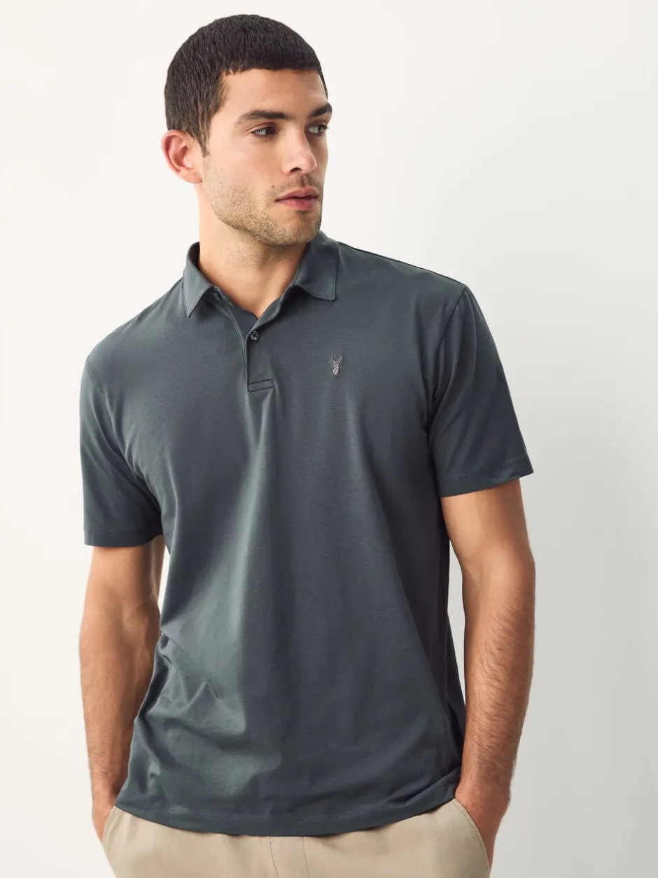 Poloshirts|Next Bordeauxrood/antracietgrijs/Ecru Crème - Set van 3 jersey poloshirts met korte mouwen