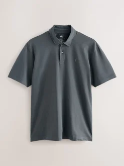 Poloshirts|Next Bordeauxrood/antracietgrijs/Ecru Crème - Set van 3 jersey poloshirts met korte mouwen