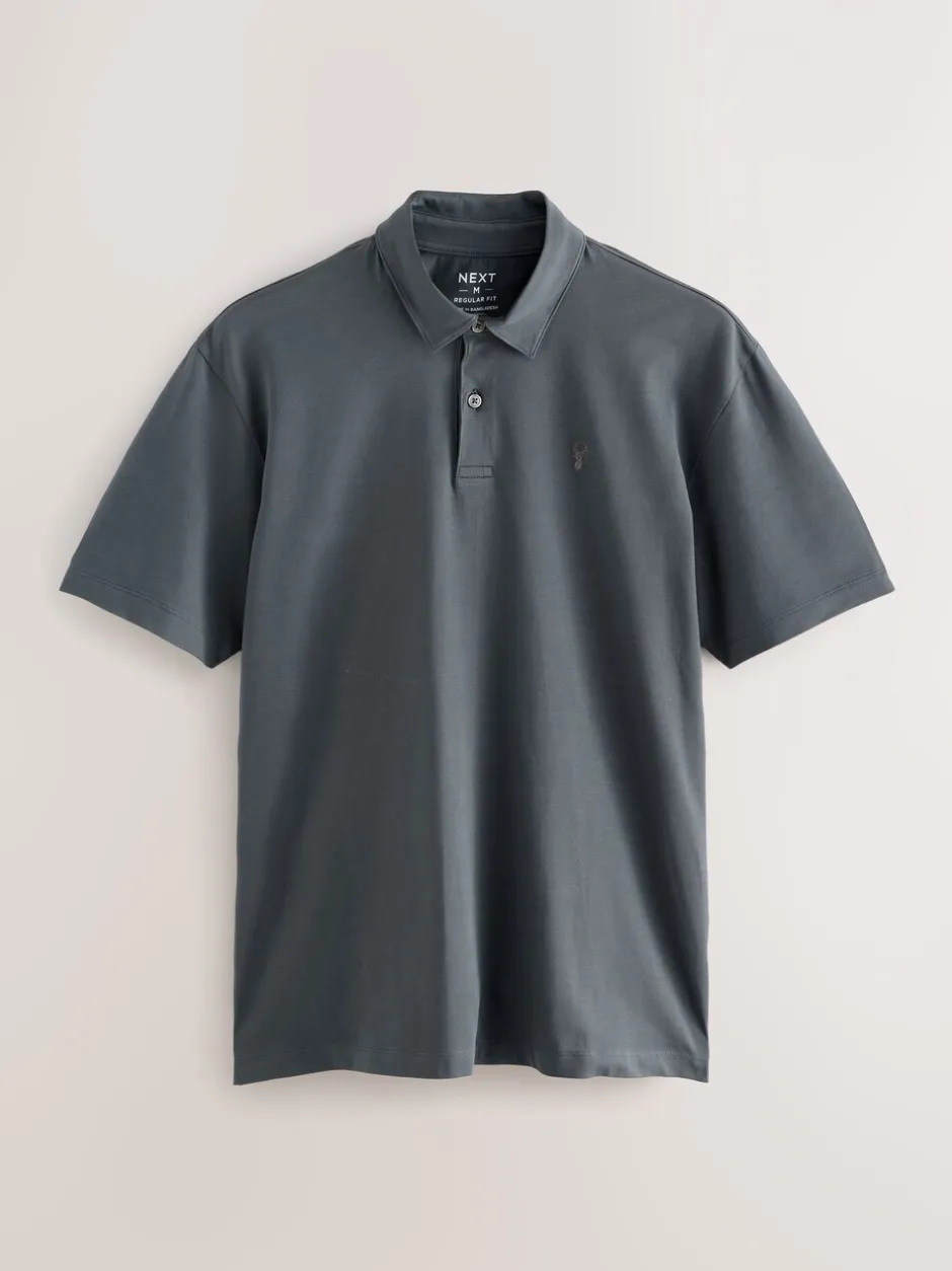 Poloshirts|Next Bordeauxrood/antracietgrijs/Ecru Crème - Set van 3 jersey poloshirts met korte mouwen
