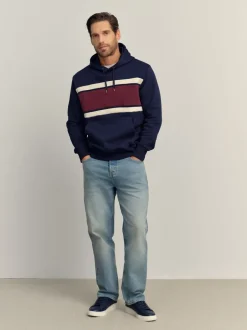 Sweaters En Hoody´S|Sweaters En Hoody´S|Next - Pullover-hoody - Sweatshirt met colourblocking Bordeauxrood/Marineblauw/Ecru Wit