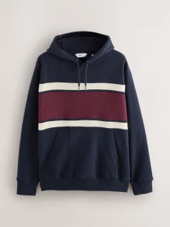 Sweaters En Hoody´S|Sweaters En Hoody´S|Next - Pullover-hoody - Sweatshirt met colourblocking Bordeauxrood/Marineblauw/Ecru Wit