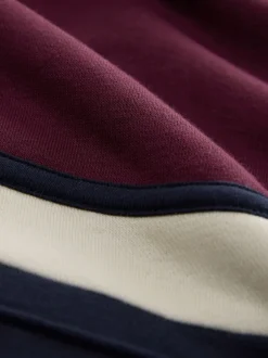 Sweaters En Hoody´S|Sweaters En Hoody´S|Next - Pullover-hoody - Sweatshirt met colourblocking Bordeauxrood/Marineblauw/Ecru Wit