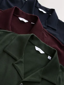 Shirts*Next - Piqué shirts met korte mouwen verpakking van 3 Bordeauxrood/Marineblauw/Olijfgroen