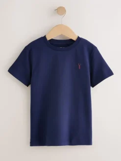 T-Shirts|Tops|Next Bordeauxrood/wit - T-shirts met korte mouwen en geborduurd rendier, verpakking van 4 (3-16jr)