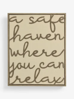 Canvassen En Kunst Voor Aan De Wand|Next Boucle Embroidered Relax Phrase Wall Art