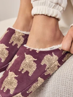 Pantoffels|Alle Nacht- En Loungekleding|Next Bourgondische Hamish The Highland Cow - Pantoffels