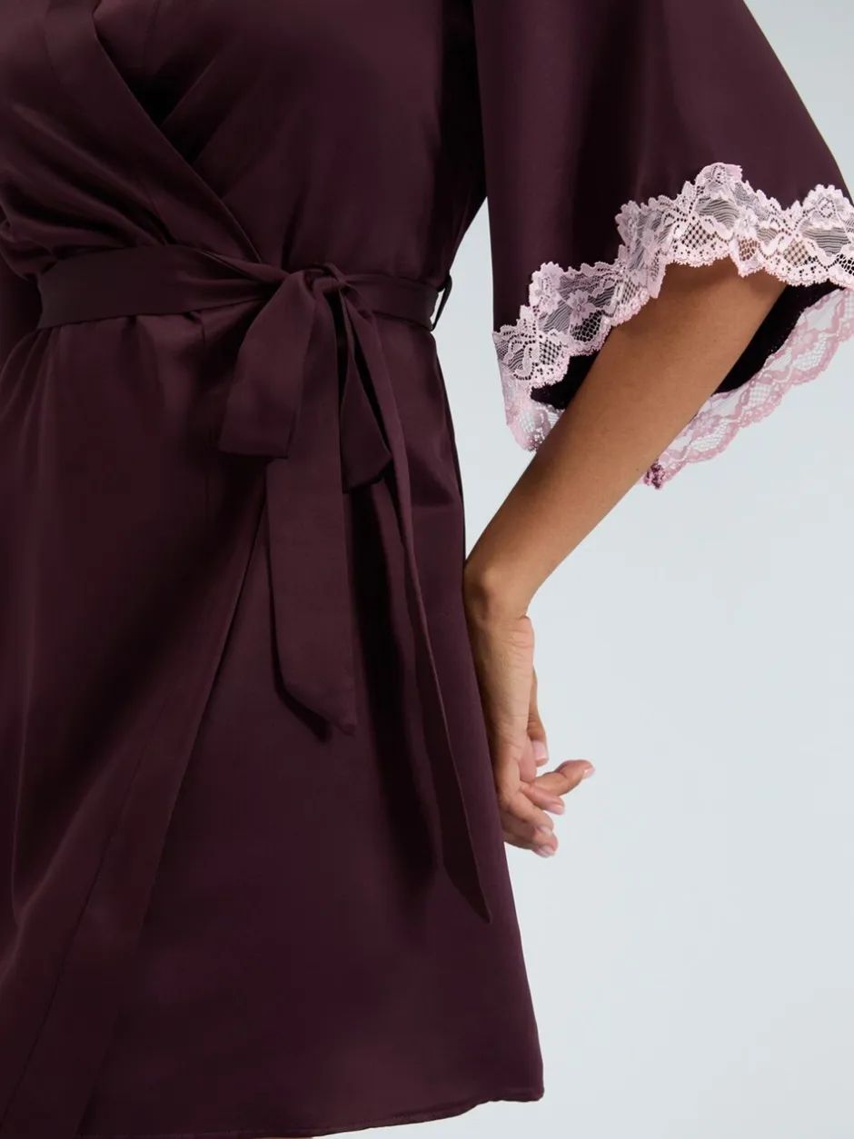 Badjassen*Boux Avenue Amelia Satin Short Robe