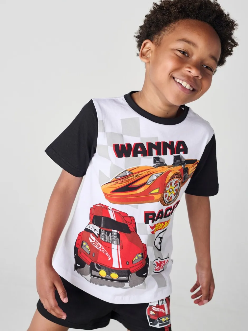 Pyjama's|Brand Threads Hot Wheels Short 100% Cotton Pyjama Set