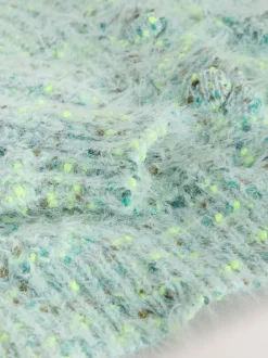 Gebreide Kleding*Next - Fuzzy Texture V-Neck Cardigan Bright Green Neppy