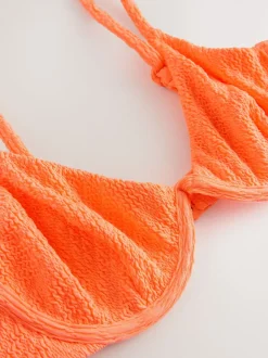 Badkleding*Next Bright Orange Crinkle - Beugelbikinitop zonder vulling