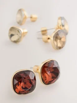 Sieraden|Next Brons - Jewel Stud Earrings 3 Pack