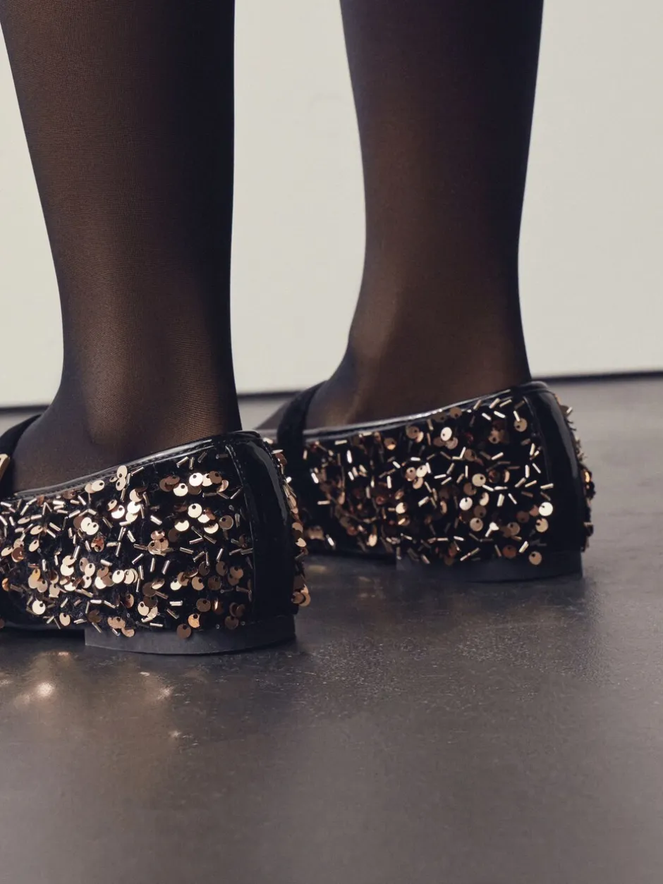 Lage Schoenen|Next - Mary Jane-schoenen met versierde pailletten van Forever Comfort® Brons