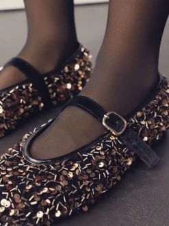 Lage Schoenen|Next - Mary Jane-schoenen met versierde pailletten van Forever Comfort® Brons