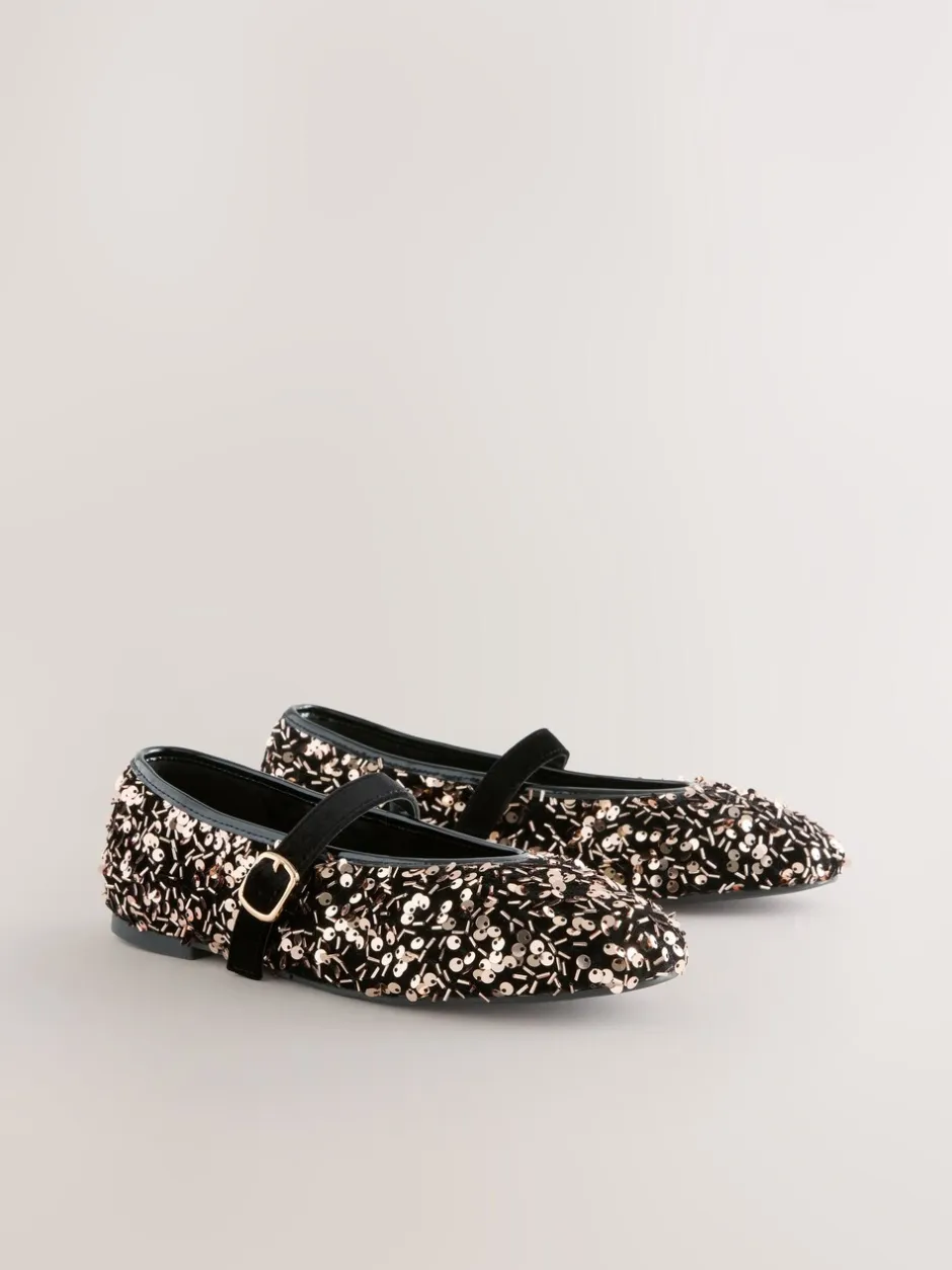 Lage Schoenen|Next - Mary Jane-schoenen met versierde pailletten van Forever Comfort® Brons